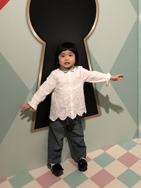 「おんなのこコーデ」｜「アイテム（ローファー）」を使った、U-Naさん（キッズ・100cm）の冬コーディネート