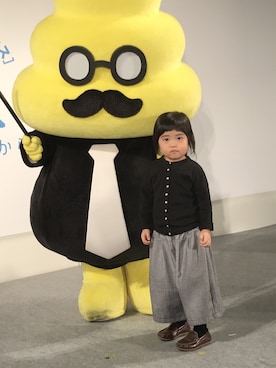 「no brand（ノーブランド）のアイテム（モカシン/デッキシューズ）」を使った、U-Naさん（キッズ・100cm）の冬コーディネート