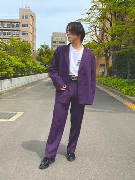 「G.O.C（ジーオーシー）のアイテム（テーラードジャケット）」を使った、Yoshiさん（メンズ・166cm）の春コーディネート