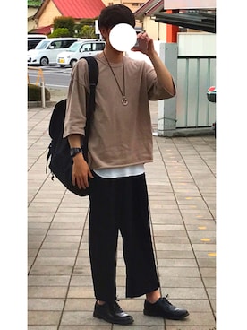 「FUN（ファン）のアイテム（パンツ）」を使った、😃😁😆さん（メンズ・176cm）の春コーディネート