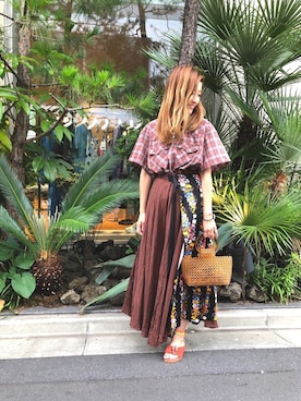 「yuumiARIA（ユウミアリア）のアイテム」を使った、ともみさん（レディース・158cm）の夏コーディネート