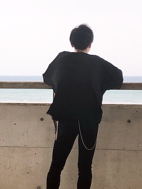 「Guess（ゲス）のアイテム（スウェット）」を使った、うたさん（メンズ・172cm）の春コーディネート