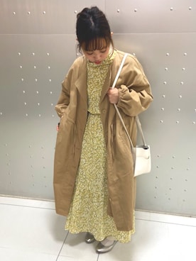 「GRL（グレイル）のアイテム（モッズコート）」を使った、enssmileさん（レディース・151cm）の春コーディネート