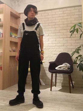 「厚底」｜「アイテム（オールインワン・サロペット）」を使った、dais-kさん（メンズ・165cm）の秋コーディネート