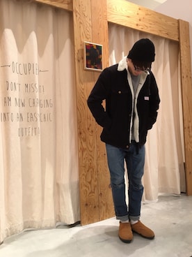 「coenスタッフスタイリング」｜「アイテム（ニットキャップ/ビーニー）」を使った、coen   いまいさん（メンズ・174cm）の冬コーディネート