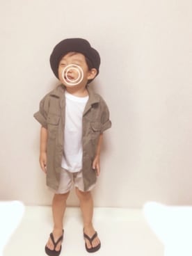 「ショーパン」｜「アイテム（その他）」を使った、1t.ichiiiTa..𖤐˒˒さん（キッズ・90cm）の夏コーディネート