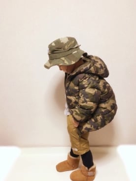 「ムートン」｜「アイテム（その他）」を使った、1t.ichiiiTa..𖤐˒˒さん（キッズ・90cm）の秋コーディネート