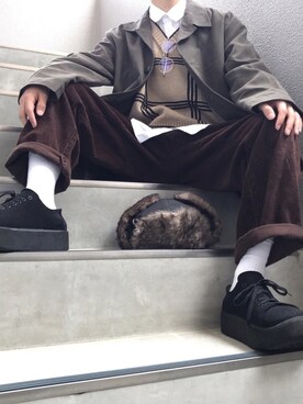 「平成最後のWEARISTAセンバツ」｜「アイテム（ステンカラーコート）」を使った、Ritaさん（メンズ・170cm）の春コーディネート
