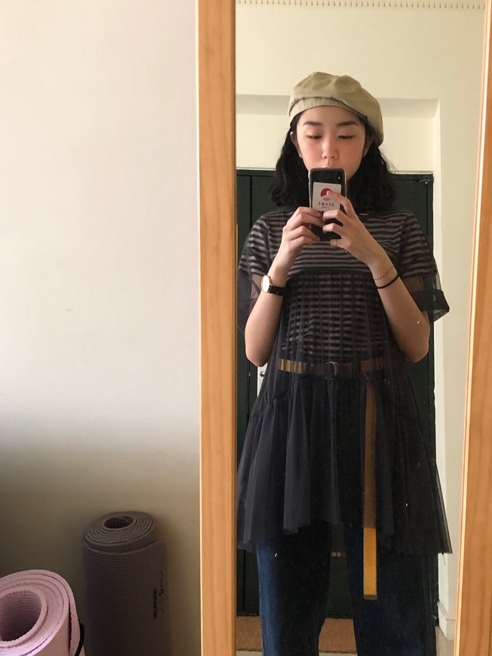 「ootd」｜「BEAMS BOYのアイテム（ハンチング/ベレー帽、ベージュ系）」を使った、yiitii さん（レディース・160cm）の夏コーディネートの1枚目の写真