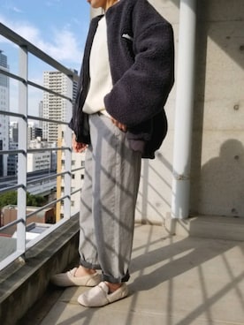「me+em select（ミームセレクト）のアイテム（その他アウター）」を使った、omimimiさん（レディース・162cm）の冬コーディネート