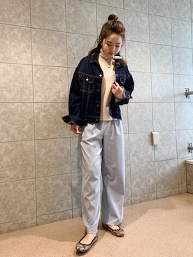 「URBAN RESEARCH ROSSO」｜「アイテム（デニムジャケット）」を使った、Mizuhoさん（レディース・157cm）の春コーディネート
