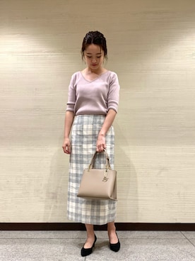 「Vネック」｜Mizuhoさん（レディース・157cm）の春コーディネート