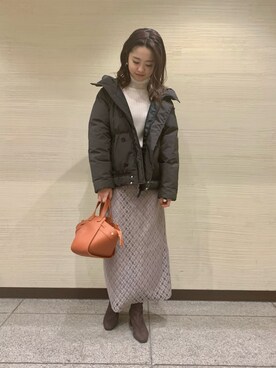 「RODE SKO」｜「アイテム（ダウンジャケット/コート）」を使った、Mizuhoさん（レディース・157cm）の冬コーディネート