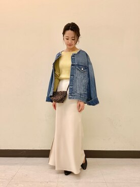 「RODE SKO」｜「アイテム（デニムジャケット）」を使った、Mizuhoさん（レディース・158cm）の春コーディネート