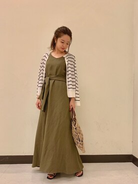 「URBAN RESEARCH ROSSO（アーバンリサーチロッソ）のリボンマキシワンピース（ワンピース）」を使った、Mizuhoさん（レディース・157cm）の夏コーディネート