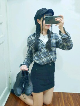 「MUJI」｜「アイテム（ブーツ）」を使った、Qianさん（レディース・163cm）の冬コーディネート