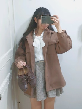 「nice claup」｜「アイテム（カバーオール）」を使った、Qianさん（レディース・163cm）の冬コーディネート
