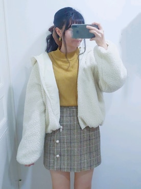「archives（アルシーヴ）のアイテム（ブルゾン）」を使った、Qianさん（レディース・163cm）の冬コーディネート