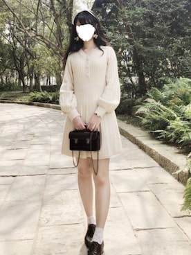 「Chuu」｜「アイテム（ワンピース/ドレス）」を使った、Qianさん（レディース・163cm）の冬コーディネート