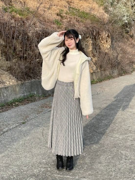 「archives（アルシーヴ）のアイテム（ブルゾン）」を使った、Qianさん（レディース・163cm）の春コーディネート