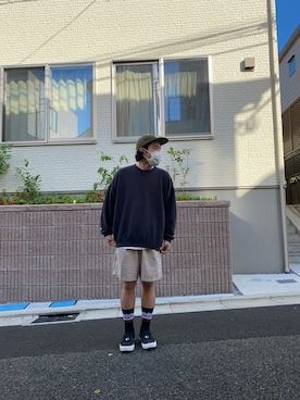 「HANES（ヘインズ）のアイテム（スウェット）」を使った、ヨシダコウスケさん（メンズ・170cm）の春コーディネート