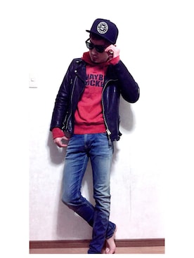 「DSQUARED2（ディースクエアード）のアイテム（パーカー）」を使った、M.A.Tさん（メンズ・174cm）の冬コーディネート