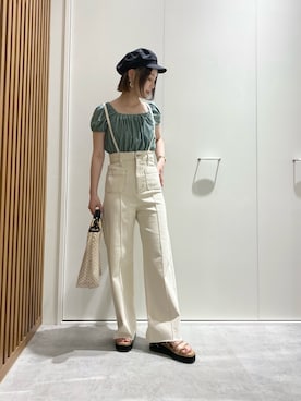 「FREE'S MART（フリーズマート）のアイテム（キャスケット）」を使った、miko.さん（レディース・152cm）の春コーディネート