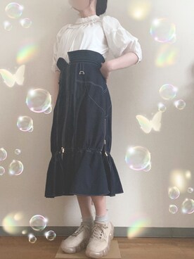 直営店で購入した正規品  アクティブギャザースカート AKIKOAOKI ひざ丈スカート