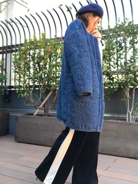 「AIC.（エーアイシー）のアイテム（ノーカラージャケット）」を使った、Haruさん（レディース・152cm）の冬コーディネート