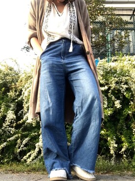 「YELLOWFACE（イエローフェイス）のアイテム」を使った、Haruさん（レディース・152cm）の春コーディネート