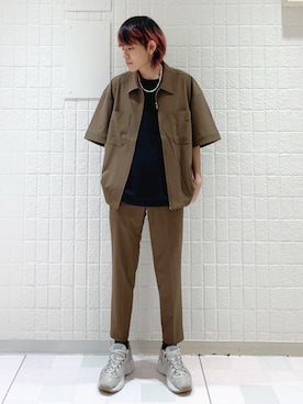 「JUNRED（ジュンレッド）のアイテム（ジャケット/アウター）」を使った、もりさん（メンズ・170cm）の夏コーディネート