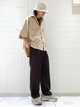 「JUNRED（ジュンレッド）のアイテム（パンツ）」を使った、もりさん（メンズ・170cm）の夏コーディネート