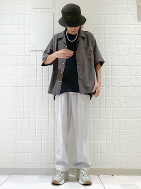 「JUNRED（ジュンレッド）のアイテム（パンツ）」を使った、もりさん（メンズ・170cm）の夏コーディネート