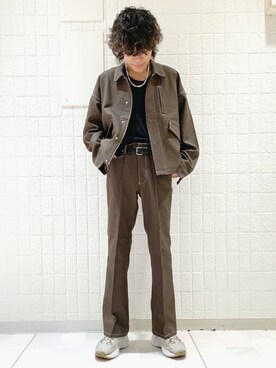 「ステッチ」｜「アイテム（ブルゾン）」を使った、もりさん（メンズ・170cm）の秋コーディネート