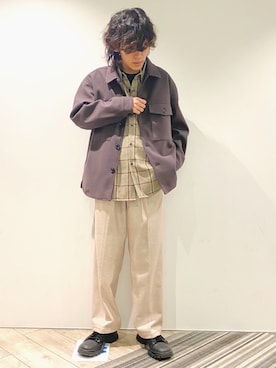 「JUNRED（ジュンレッド）のアイテム（ブルゾン）」を使った、もりさん（メンズ・170cm）の秋コーディネート