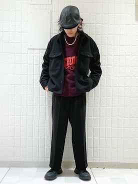 「JUNRED（ジュンレッド）のアイテム（ブルゾン）」を使った、もりさん（メンズ・170cm）の秋コーディネート