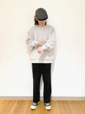 「JUNRED（ジュンレッド）のアイテム（スウェット）」を使った、もりさん（メンズ・170cm）の冬コーディネート