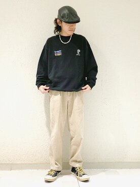 「JUNRED（ジュンレッド）のアイテム（スウェット）」を使った、もりさん（メンズ・170cm）の冬コーディネート