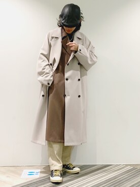 「JUNRED（ジュンレッド）のアイテム（トレンチコート）」を使った、もりさん（メンズ・170cm）の冬コーディネート