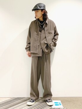 「ステッチ」｜「アイテム（ブルゾン）」を使った、もりさん（メンズ・170cm）の春コーディネート