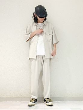 「JUNRED（ジュンレッド）のアイテム（トップス）」を使った、もりさん（メンズ・170cm）の春コーディネート