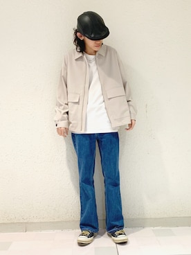 「JUNRED（ジュンレッド）のアイテム（ブルゾン）」を使った、もりさん（メンズ・170cm）の春コーディネート