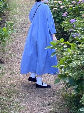 「SVEC（シュベック）のカンフーシューズ kung fu Shoes / ストラップパンプス（バレエシューズ）」を使った、megさん（レディース・160cm）の夏コーディネート