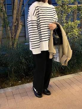 「JOURNAL STANDARD relume（ジャーナルスタンダード　レリューム）のアイテム（ステンカラーコート）」を使った、megさん（レディース・160cm）の春コーディネート