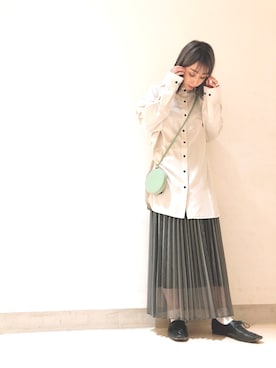 「JEANASIS（ジーナシス）のアイテム（バレエシューズ）」を使った、あかりりりさん（レディース・159cm）の春コーディネート