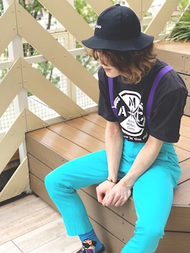 「AVIREXMILITARYCAMP」｜高田さん（メンズ・181cm）の夏コーディネート