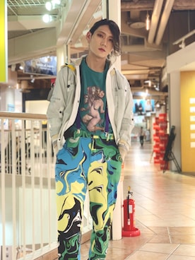 「AVIREXMILITARYCAMP」｜高田さん（メンズ・181cm）の夏コーディネート
