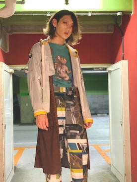 「シースルー」｜「アイテム（ブルゾン）」を使った、高田さん（メンズ・181cm）の夏コーディネート