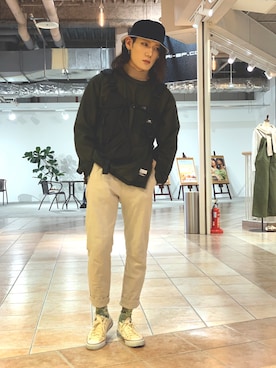 「シースルー」｜「アイテム（ブルゾン）」を使った、高田さん（メンズ・181cm）の春コーディネート
