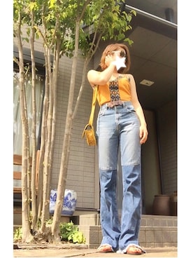 「Avail（アベイル）のアイテム（ピアス（両耳用））」を使った、〓ELLE〓さん（レディース・160cm）の夏コーディネート